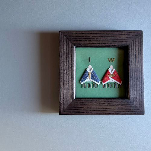 紙刺繍アート「おひなさま」フレームセット / ひな祭り お雛様