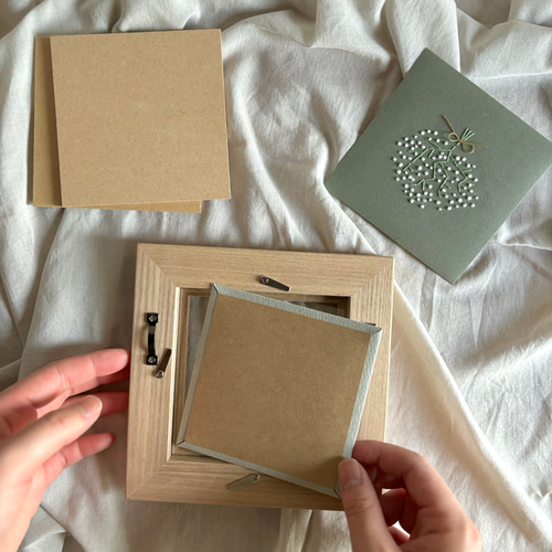 紙刺繍アート「おひなさま」フレームセット / ひな祭り お雛様