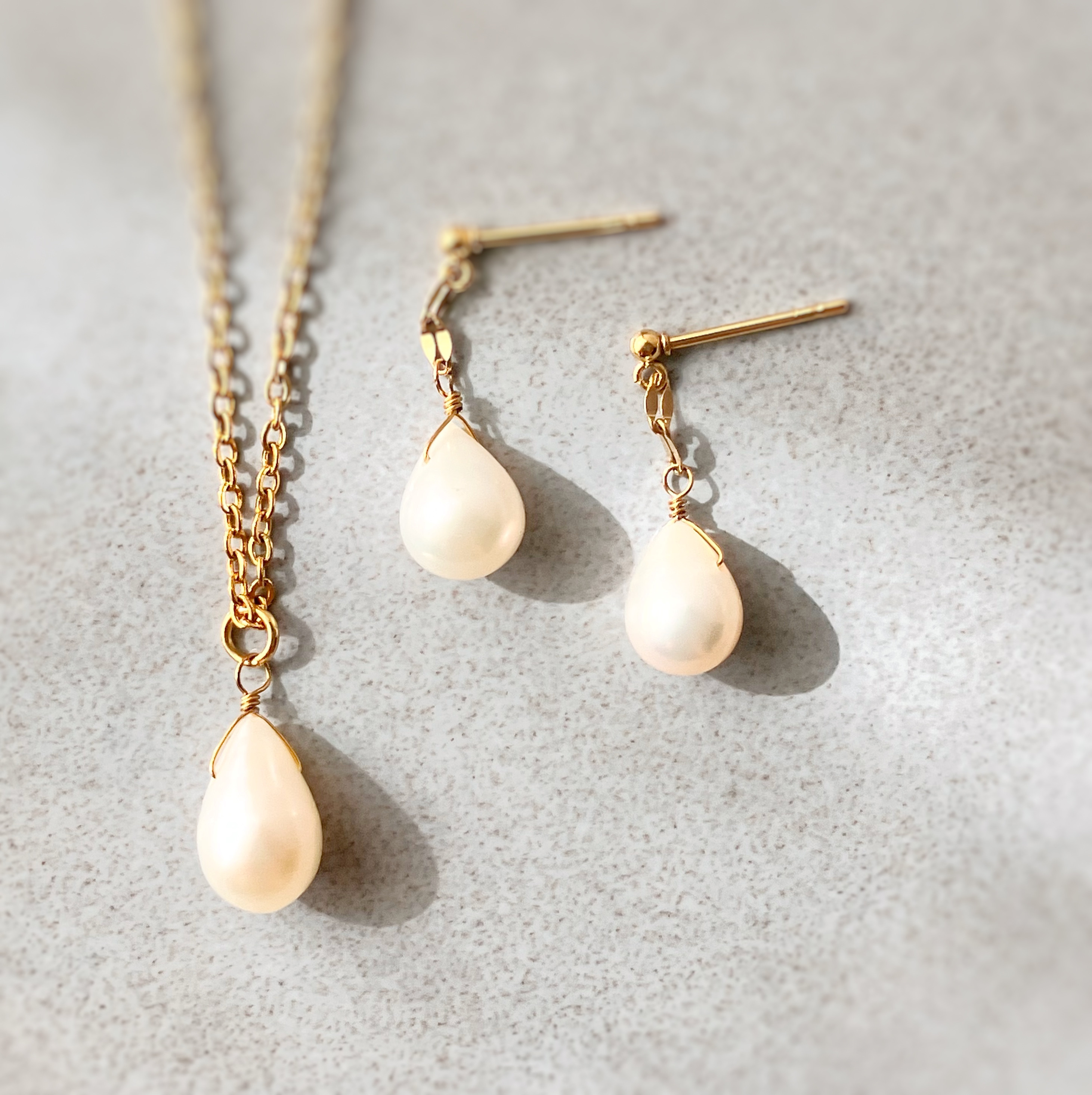 天然＊大人フォーマル2023＊雫淡水パールネックレスとピアス  