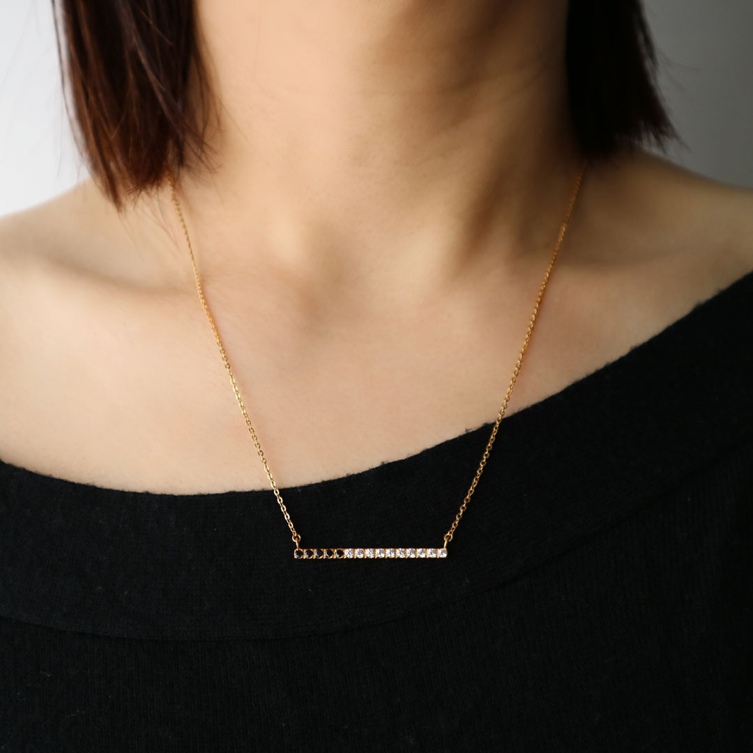 [silver925]  バイカラーロングバーネックレス