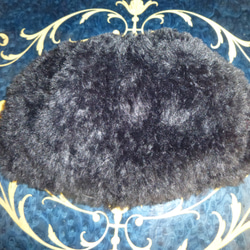 黒のファー糸のベレー帽（送料無料） 9枚目の画像
