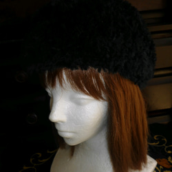 黒のファー糸のベレー帽（送料無料） 7枚目の画像