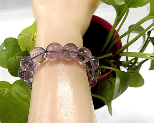 天然石 アメジスト13mm玉ブレスレット内周18.5cm 230908392