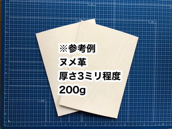 お試し用❤️200g❤️厚さ約3ミリ❤️ヌメ革❤️ハギレ 2枚目の画像