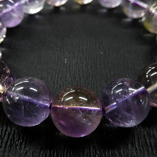 天然石 アメシトリン12.5mm玉ブレスレット内周18.2cm 230908395