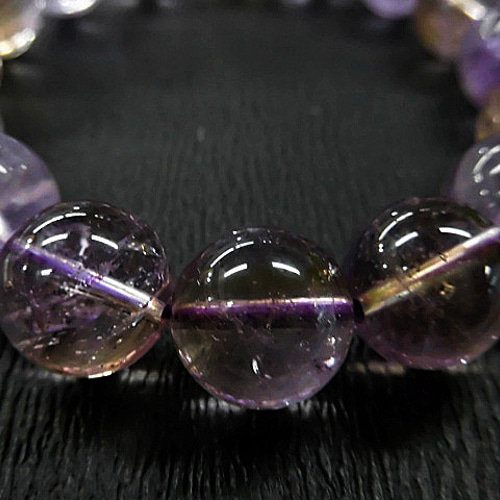 天然石 アメシトリン12.5mm玉ブレスレット内周18.2cm 230908395