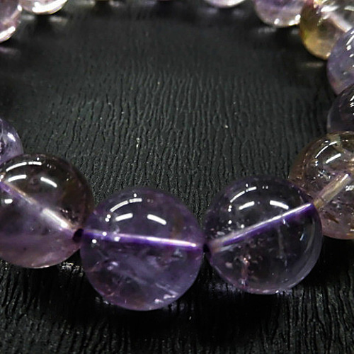 天然石 アメシトリン12.5mm玉ブレスレット内周18.2cm 230908395