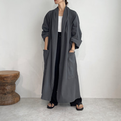 チャコールグレーのロングガウンコート コート MELUMO 通販 15438244  