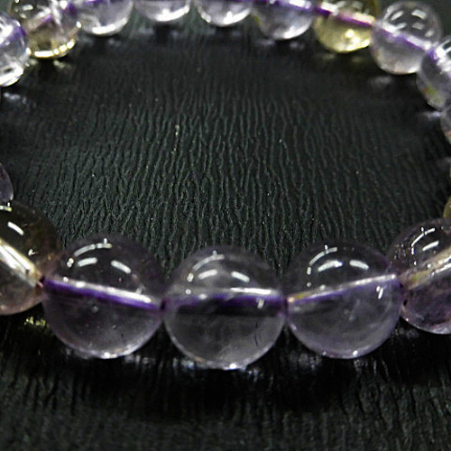 天然石 アメシトリン9mm玉ブレスレット内周17cm 230908397