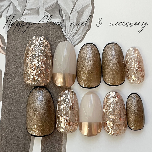ネイルチップ　ニュアンスネイル　マグネット　ブライダルネイル　結婚式ネイル ネイルチップ/ブライダルネイル/結婚式/成人式/振袖/ニュアンスネイル