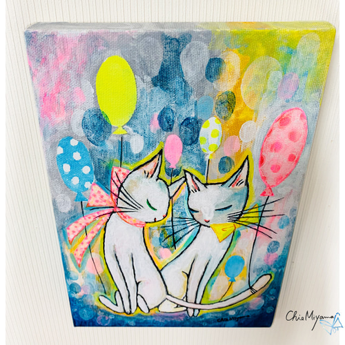 ✴️特別価格【原画】『夢幻界侵入者』（猫犬動物絵画パステル画風景画）