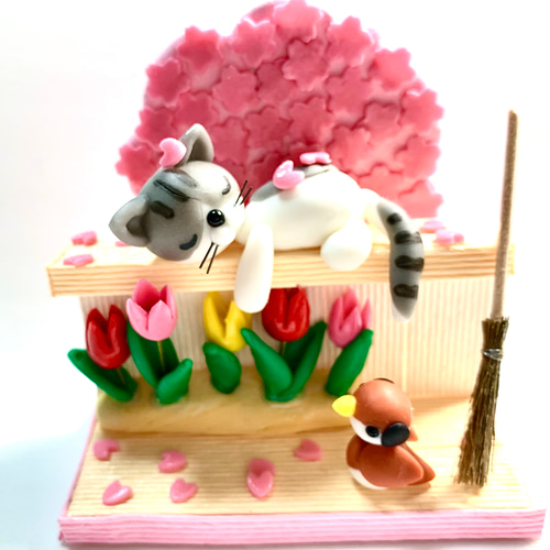 M様オーダー★　蓄光　桜　レジンチャーム　ミニチュア　猫ぱん　猫カフェ　軽量粘土 M様オーダー☆ 蓄光 桜 レジンチャーム ミニチュア 猫ぱん 猫