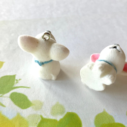 もふもふ　わんこ　犬　チャーム　おすわり　フロッキー　29~31x28.5x24.5mm 2枚目の画像