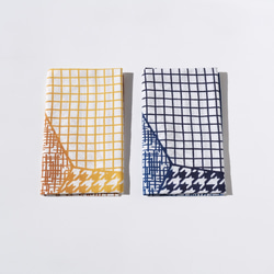 手ぬぐい |切り継ぎ　ネイビー　浜松注染　本染　綿100％　日本製 6枚目の画像