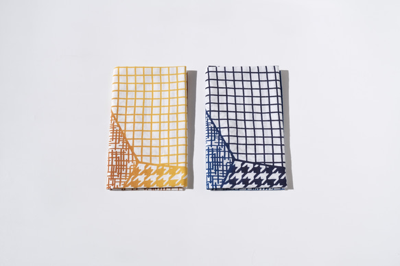 手ぬぐい |切り継ぎ　ネイビー　浜松注染　本染　綿100％　日本製 6枚目の画像