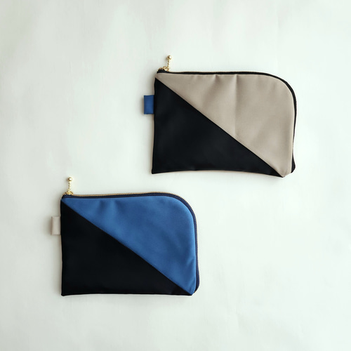 数量限定】リサイクルテキスタイルで作るL字ファスナーポーチ/マルチ