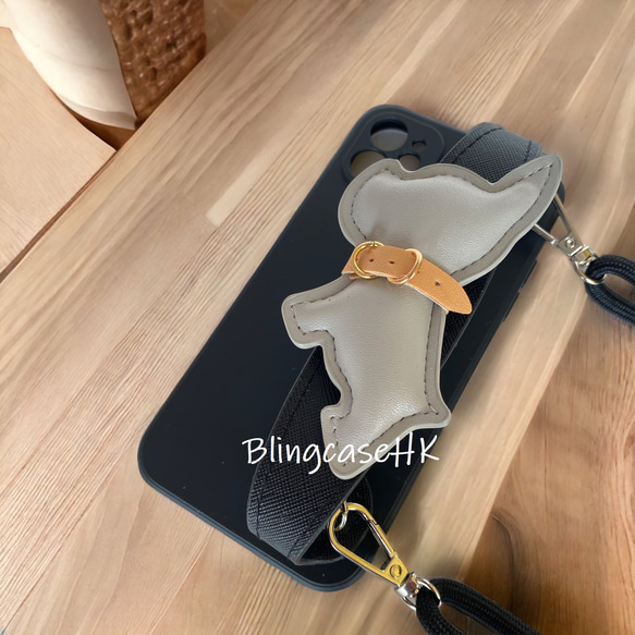 送料無料 犬 リストバンド スマホショルダー iPhone 14 15 全機種対応 Samsung ケース スマホケース 3枚目の画像