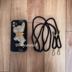 送料無料 犬 リストバンド スマホショルダー iPhone 14 15 全機種対応 Samsung ケース スマホケース 1枚目の画像