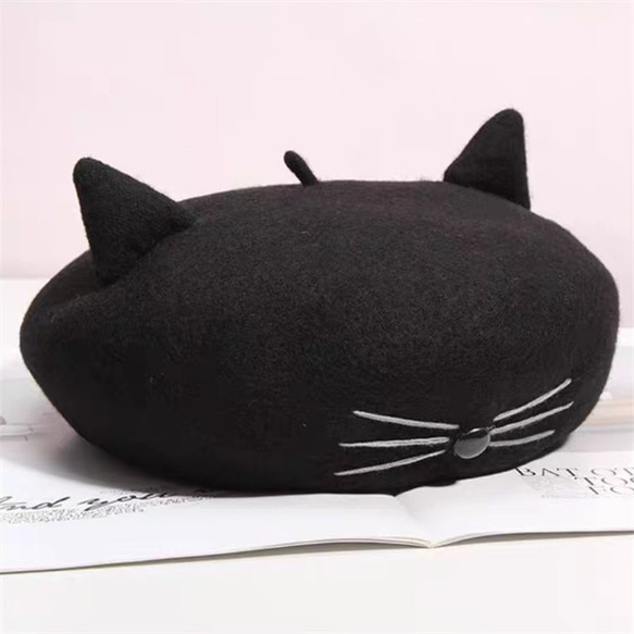 新品*猫*春*秋 *ベレー帽*おしゃれ *大人ベレー帽*何でも合わせられる 2枚目の画像