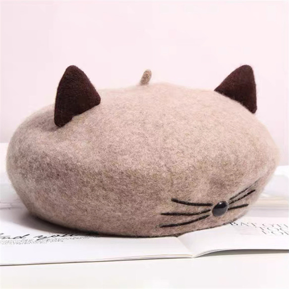 新品*猫*春*秋 *ベレー帽*おしゃれ *大人ベレー帽*何でも合わせられる 2枚目の画像