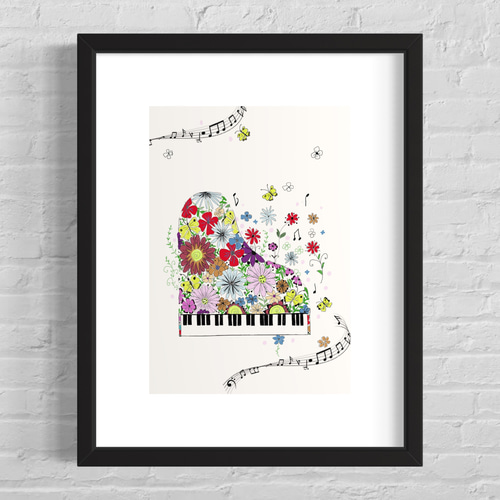 アート・デザイン・音楽 ovissi お花のピアノ楽しい音楽 イラスト 若林佳子 通販 15439515｜Creema