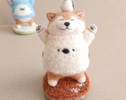 シマエナガポシェットを下げた ちび赤柴くん - メルカリ - 羊毛