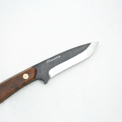 【預購】Tosa Tan Custom Hunter Skinner 鐵木紋牛皮套天然油石飾面（ironski-001） 第3張的照片