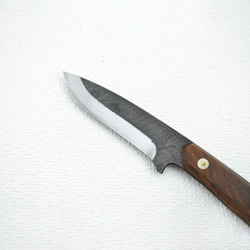 【預購】Tosa Tan Custom Hunter Skinner 鐵木紋牛皮套天然油石飾面（ironski-001） 第4張的照片
