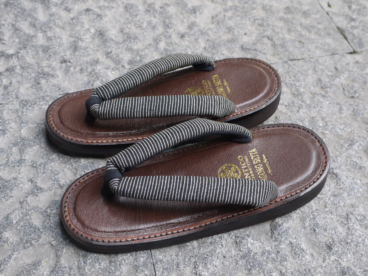 靴職人の本革草履サンダル「那古野草履」（鼻緒：ST#032)