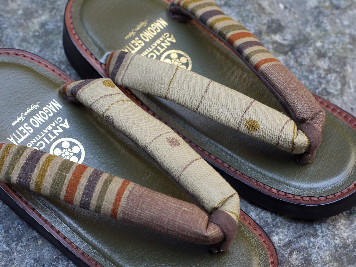 靴職人の本革草履サンダル「那古野草履」（鼻緒：ST#012)