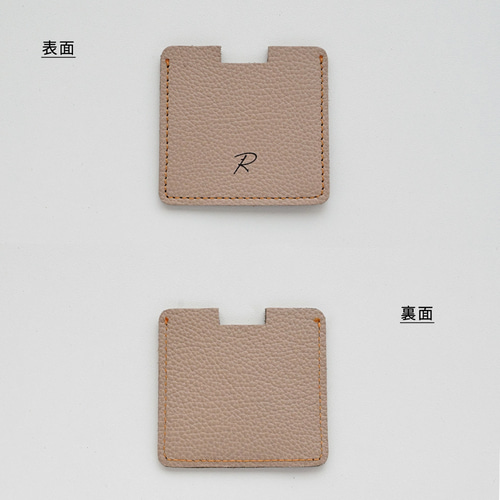 ポケットミラー 名入れ 【 シュリンクレザー 】 コンパクト ミラー