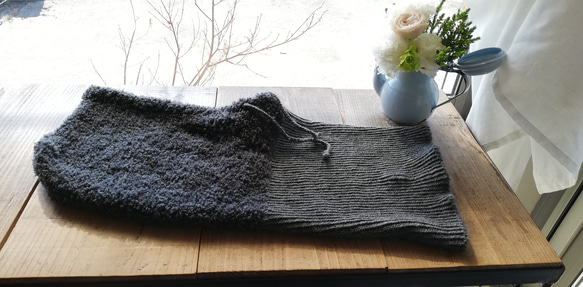 【受注製作】モコモコ　暖か　バラクラバ　手編み　ハマナカ　お色はご相談♫ 4枚目の画像
