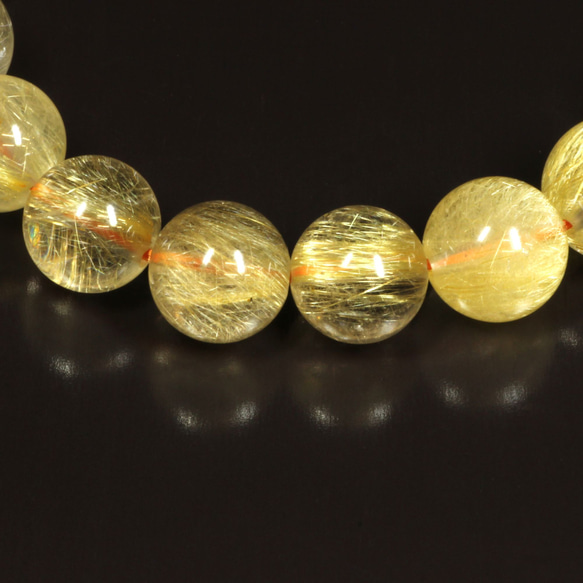 【美しすぎる黄金金針】１１ミリ 一点物 ゴールドルチル ブレスレット 金針水晶 数珠 ＰＫＲ８ ギフトセット 作品動画有 5枚目の画像