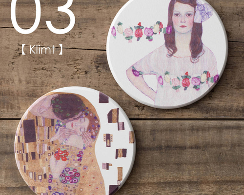 コースター　纏め売り 珪藻土コースター 名画アートデザイン アソート 2点セット