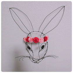 ワイヤーアート　花冠をつけたウサギさん 6枚目の画像