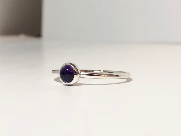 濃い紫色のアメジストのリング/silver925/src246 2枚目の画像