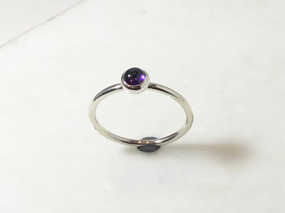 濃い紫色のアメジストのリング/silver925/src246 1枚目の画像