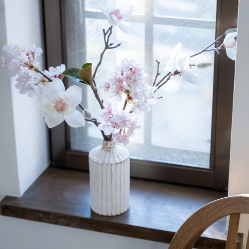 割れない花瓶 M】桜・マグノリア（白木蓮）セット 誕生日