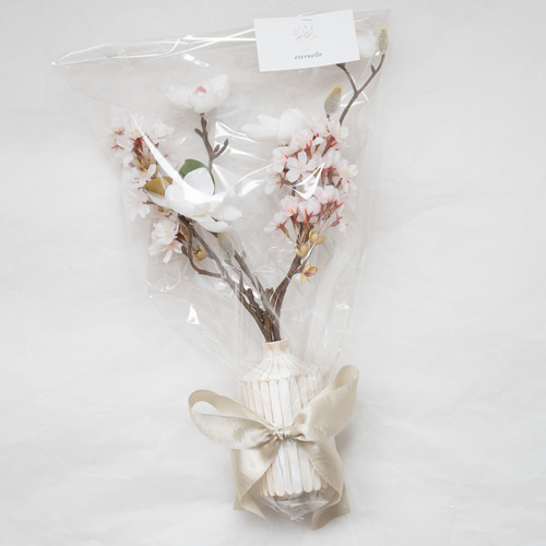 割れない花瓶 M】桜・マグノリア(白木蓮)セット 誕生日 割れない花瓶 M】桜・マグノリア(白木蓮)セット 誕生日