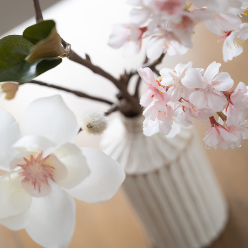 割れない花瓶 M】桜・マグノリア(白木蓮)セット 誕生日 割れない花瓶 M】桜・マグノリア(白木蓮)セット 誕生日