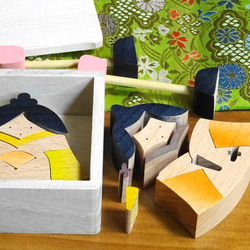 かわいいおひな様　雛人形　桃の節句　木製　木工　組木人形　手作り  -5b 5枚目の画像