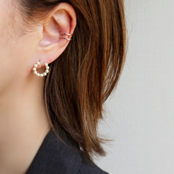 【14kgf or Silver925】*Simple! stylish! Double ring Earcuff 8枚目の画像