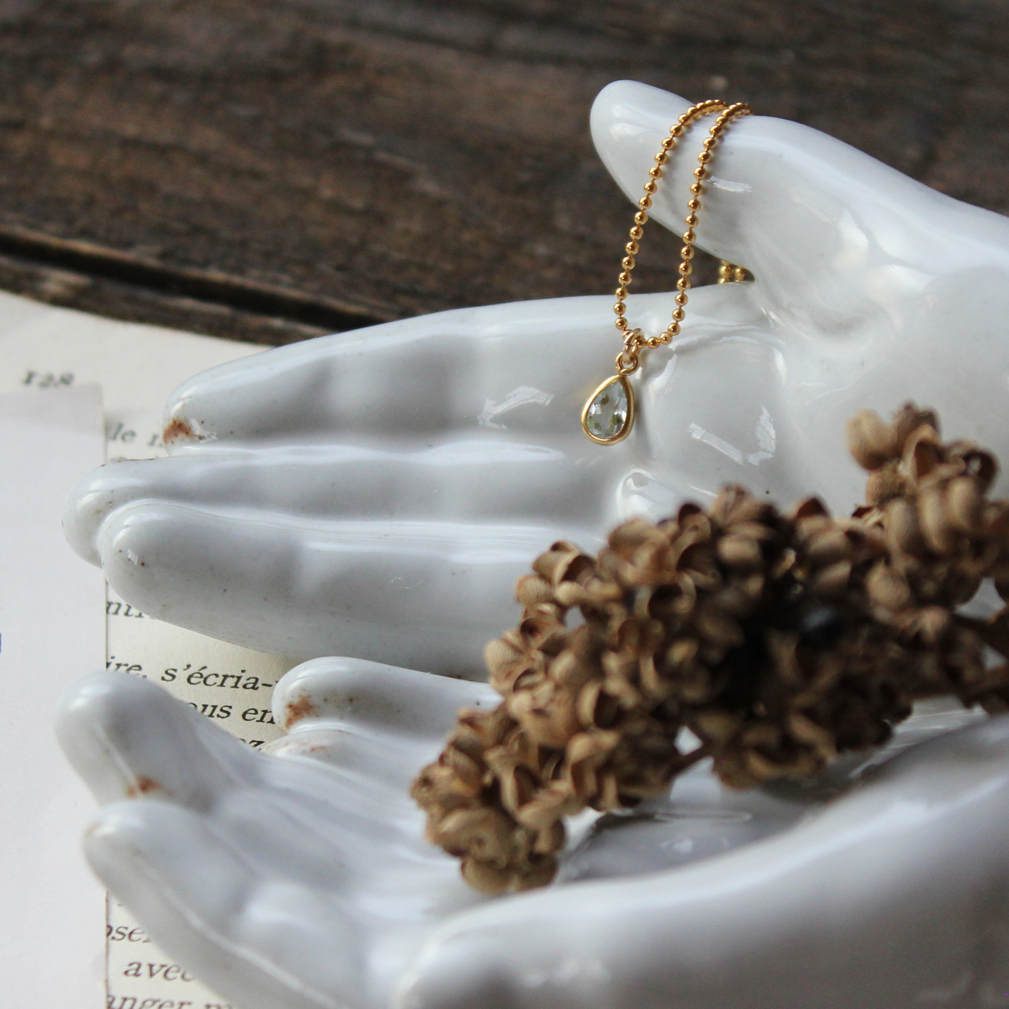 Amulette Drop 14KGF ネックレス・アクアマリン