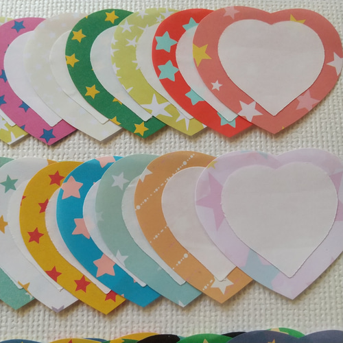 ハート型コメントカード 25枚 #1576 星柄メッセージカード メッセージ