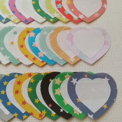 ハート型コメントカード 25枚 #1576 星柄メッセージカード メッセージ