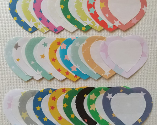 ハート型コメントカード 25枚 #1576 星柄メッセージカード メッセージ