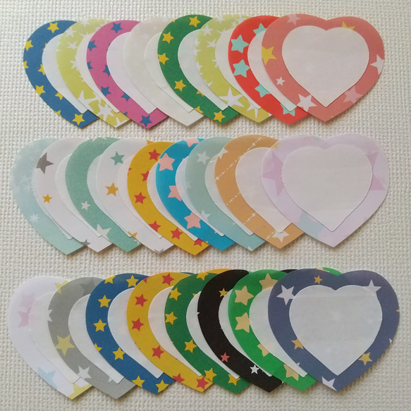 ハート型コメントカード 25枚 #1576 星柄メッセージカード メッセージ