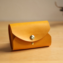 コロンとしたシンプル本革レザー名刺入れ＆カードケース　　自分用にもプレゼントにも 2枚目の画像