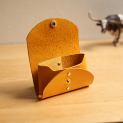 コロンとしたシンプル本革レザー名刺入れ＆カードケース　　自分用にもプレゼントにも 4枚目の画像