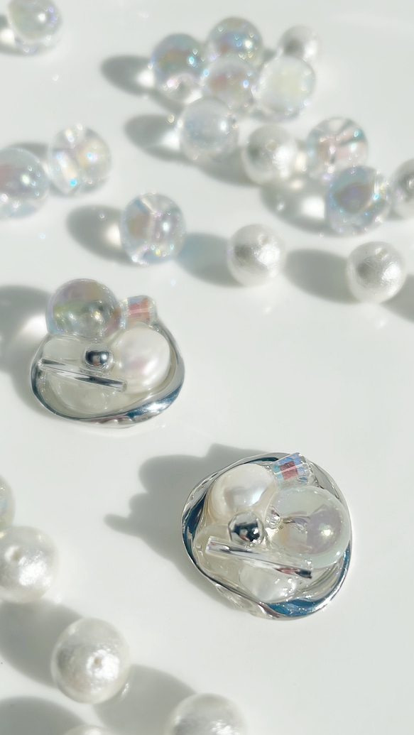 freshwater pearl×aurora beads　Metal　Piace 5枚目の画像